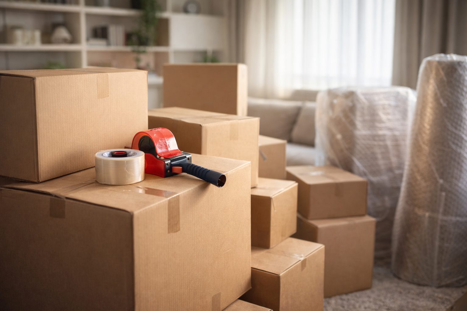 Embalagem e proteção para mudança